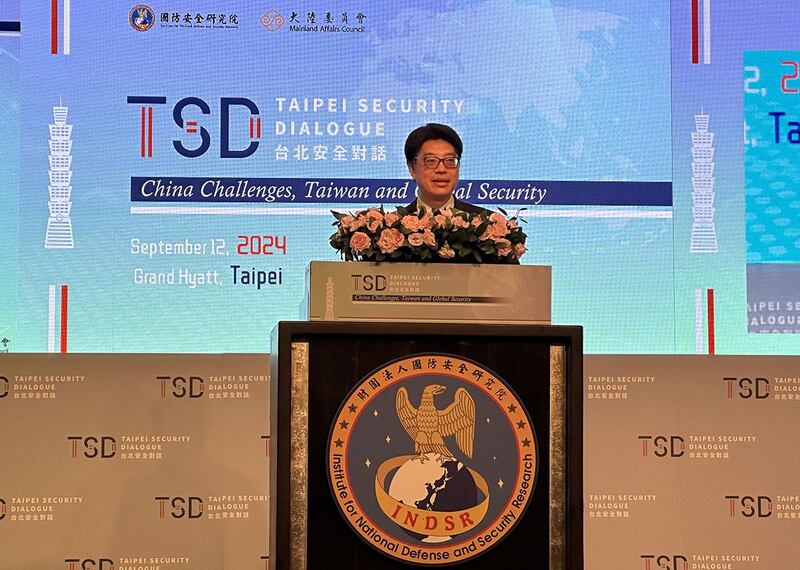 台湾陆委会主委邱垂正。(记者夏小华摄)