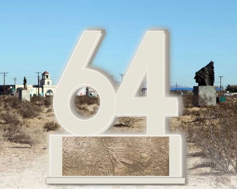 在美国加州15号公路旁树立的六四纪念碑(推特图片)