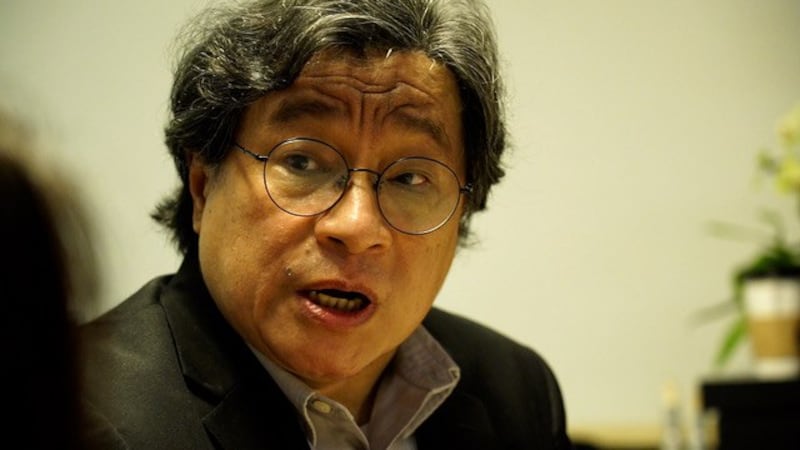 中研院台湾史研究所副研究员吴叡人提出若港澳条例停止适用,该另立难民法。(记者 李宗翰摄)