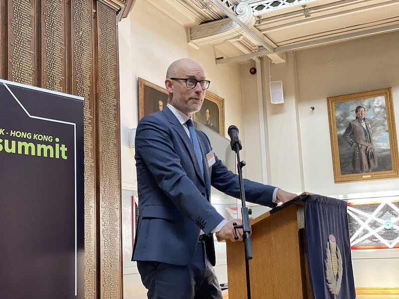 在野工党下议员、影子入境事务国务大臣斯蒂芬·金诺克(Stephen Kinnock)。 (记者吕熙摄)