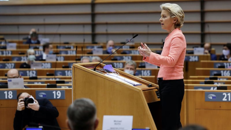 2020年9月16日,欧洲联盟执行委员会主席冯德莱恩发表年度欧盟盟情咨文,在提到中国问题时,她表示,“欧中关系是当今最重要也是最具挑战性的关系之一。”(路透社图片)