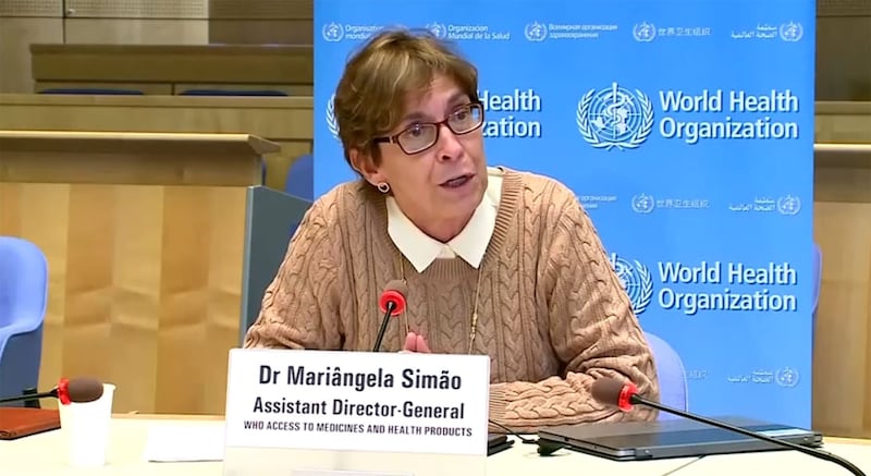 世卫助理秘书长席马欧(Mariangela Simao)指出,世卫正在与中国合作,分享让中国疫苗获得国际批准的规定。(视频截图/路透社)