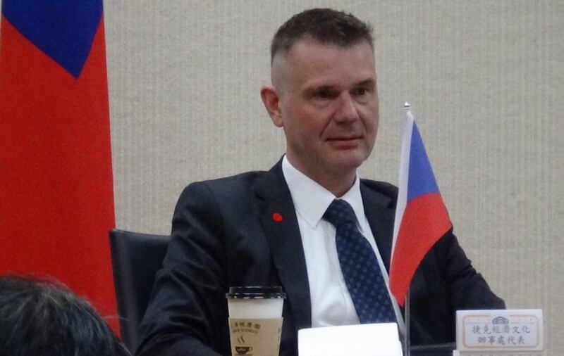 捷克经济文化办事处驻台代表Patrick Rumlar。(记者夏小华摄)