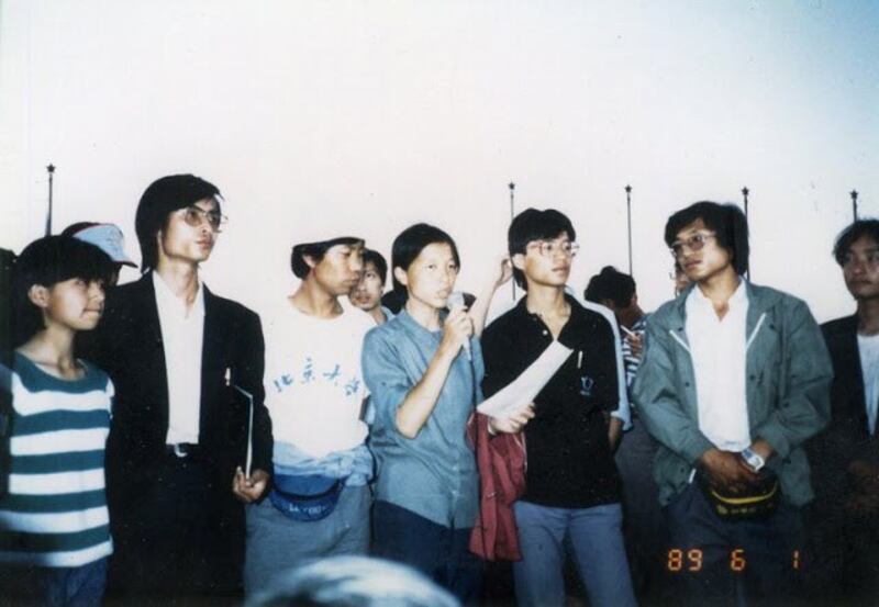 代表研究生参加北京高校学生自治联合会(高自联)的王超华,是当年少数女性学生领袖之一。 (王超华提供)