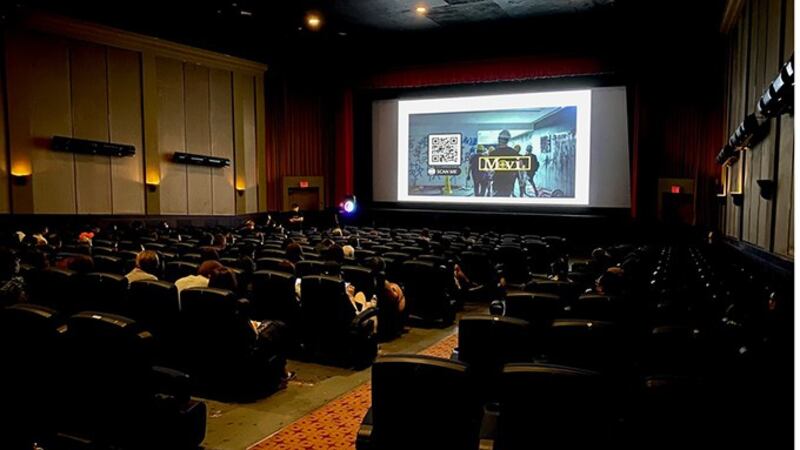 正在观看电影的观众 (记者柳飞拍摄)