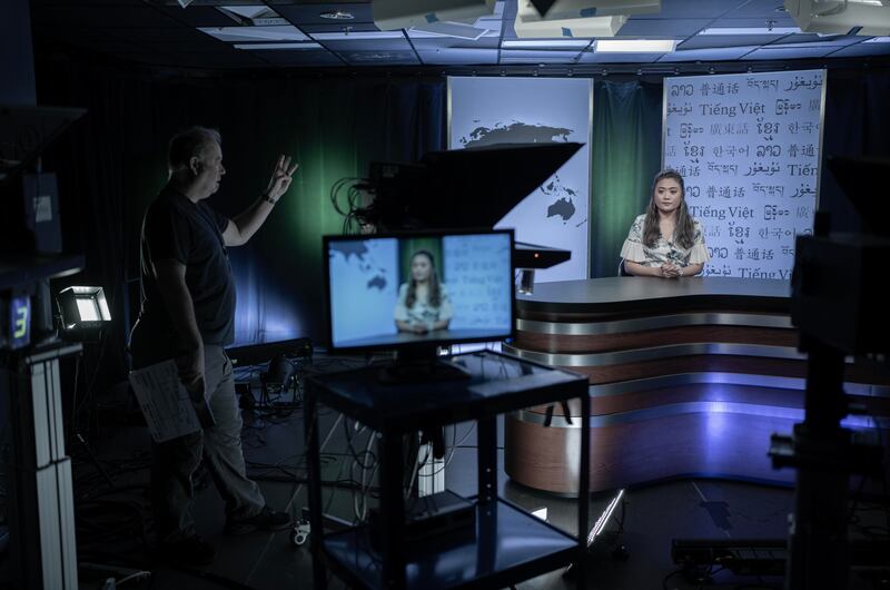 RFA Burmese service journalist Wai Mar Htun at Radio Free Asia headquarters in Washington, Jan. 31, 2023.