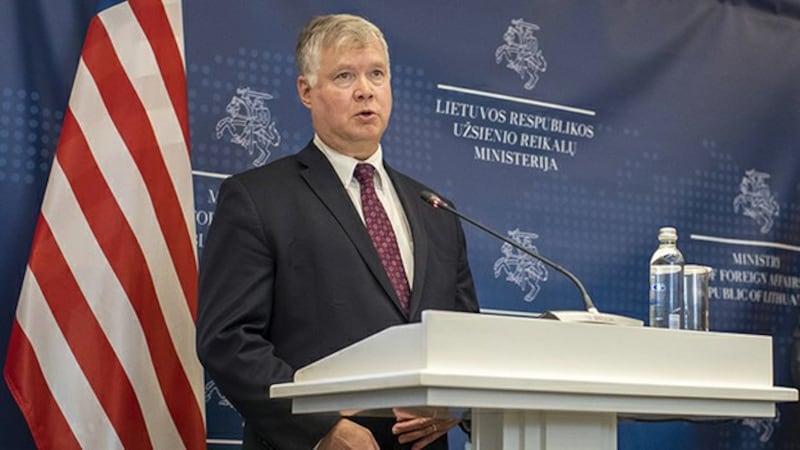 美国副国务卿比根 (Stephen Biegun) 10月12日在印度首都新德里表示,中国是印太地区的一个明显的势力威胁,美国希望协助印度拓展印太地区的利益。(美联社)