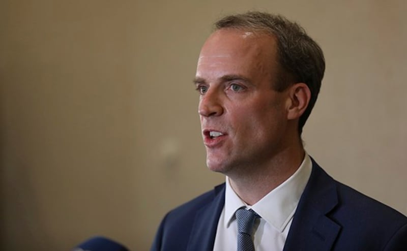 英国外交大臣拉布(Dominic Raab)发表声明谴责中国(美联社)