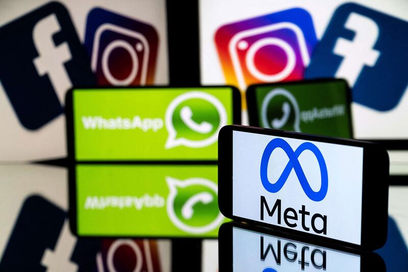 Meta旗下的Facebook和Instagram平台(法新社)