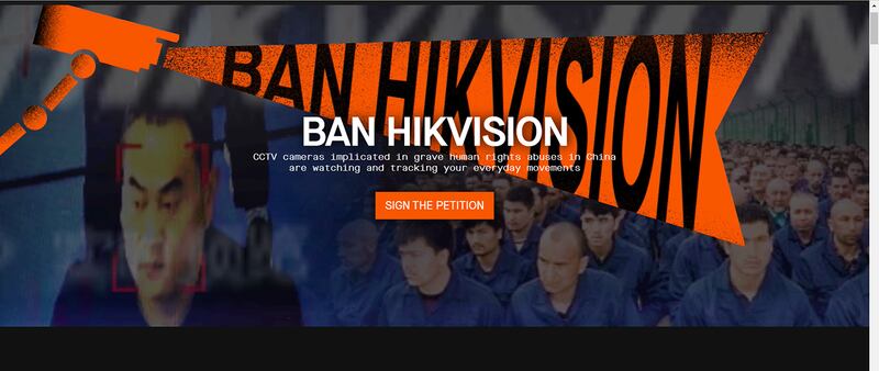 关注个人私稳的英国公民组织“老大哥在看”(Big Brother Watch)上月发表报告,发现近六成英国公营机构都在使用海康威视和大华科技的产品,呼吁英国政府禁止海康威视和大华科技的监控设备,继续在英国销售和营运,并谴责它们协助中国以高科技侵犯人权。(“老大哥在看”官网截图)