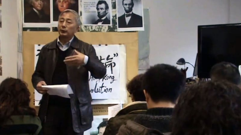 唐元隽在2019年一场活动中谈香港鱼蛋革命(截图自YouTube@yuanjun tang)