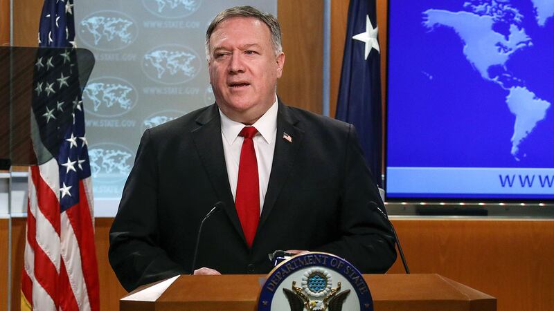 台湾的蔡英文总统即将在20日举行就职典礼。美国国务卿蓬佩奥在19日发表声明,祝贺蔡英文总统展开第二个任期。这是美国国务卿首次对台湾总统就职表示祝贺。(美联社图片)