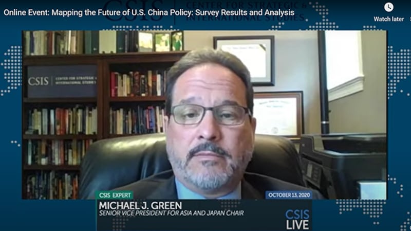 美国华盛顿智库“战略与国际研究中心”副总裁葛林(Michael Green)(视频截图)