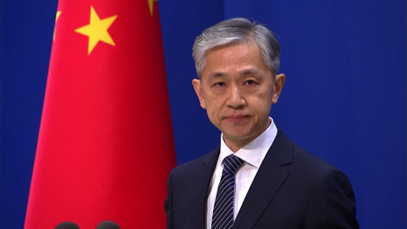 中国大陆外交部发言人汪文斌27日表示,美国对台军售严重违反“一个中国”原则。(路透社)