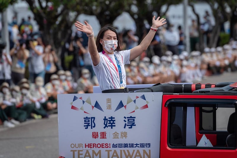 2021年10月10日台湾双十庆典。(总统府提供)