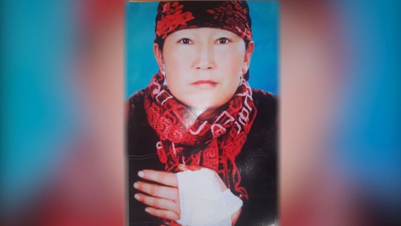 新疆巩留县女子哈萨克巴扎尔古丽.卡依丁被判刑10年。(志愿者提供/记者乔龙)