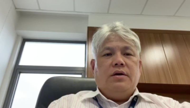 华硕电脑中国区总经理柯彬透过视频表达想回家过年。(徐正文提供)