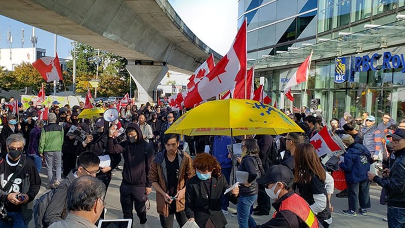 加拿大列治文市的挺香港活动(记者柳飞摄影)