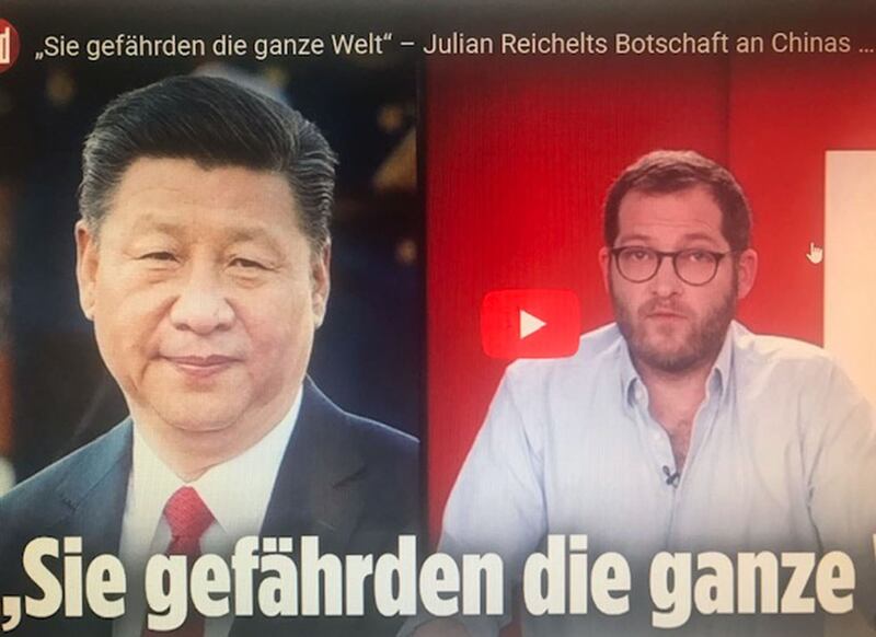 德国画报总编视频批评中国国家主席习近平。(蔡凌翻拍网站画面)