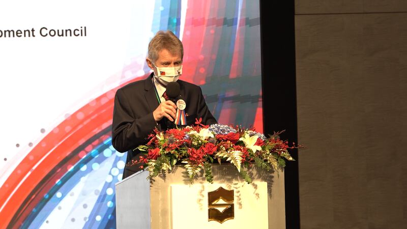 捷克议长维特齐31日上午在台湾首场公开活动出席台捷经贸论坛。(经济部提供)