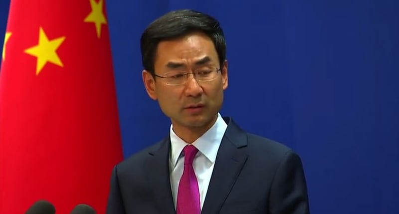 2019年10月10日外交部发言人耿爽主持例行记者会(视频截图/路透会)