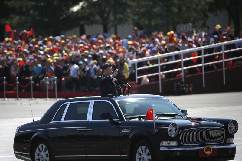 2015年的中国军演中的中国国家主席习近平。(美联社)