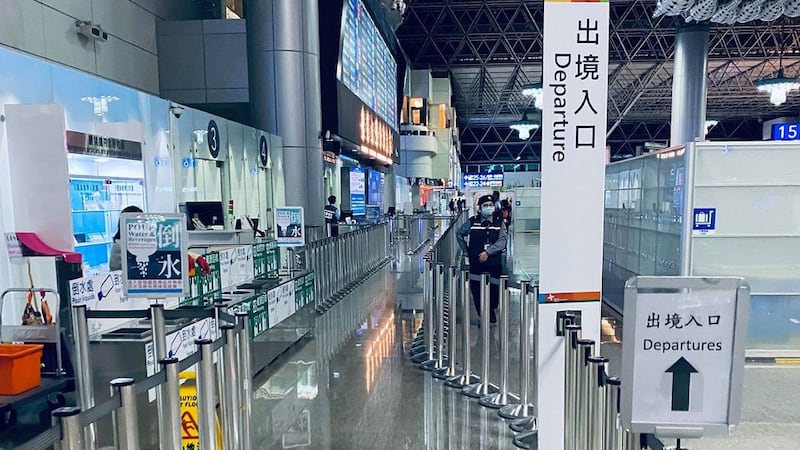 受武汉肺炎疫情影响,台湾入出境人口骤减。图为3月16日晚间9点的桃园国际机场有如“空城”景象。(网民燕鹏提供)