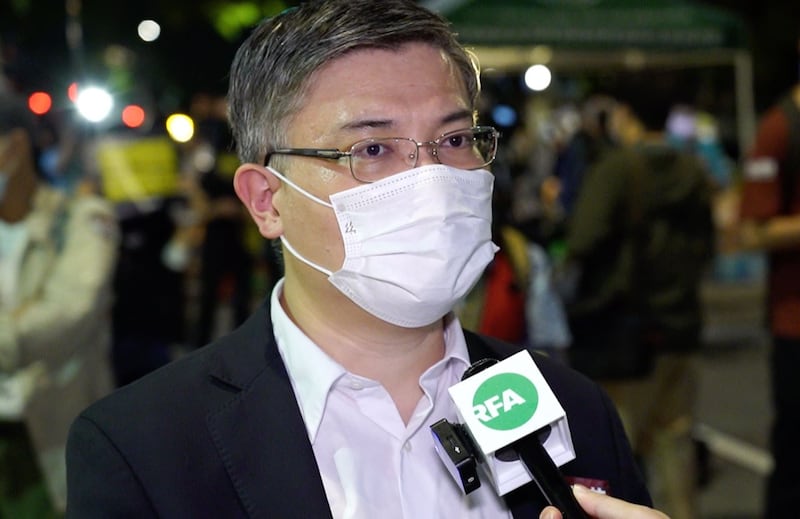 台湾香港协会理事长桑普表示,关心香港就是关心台湾。(记者 李宗翰摄)