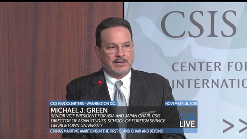 美国前总统小布什时代担任白宫国安会亚洲事务资深主任的葛林(Mike Green)(视频截图)