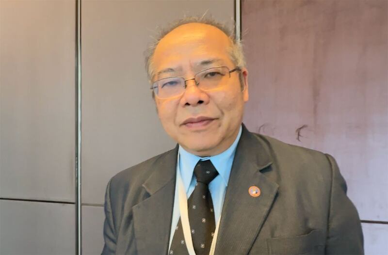 台湾国防安全研究院所长沈明室。(记者夏小华摄)