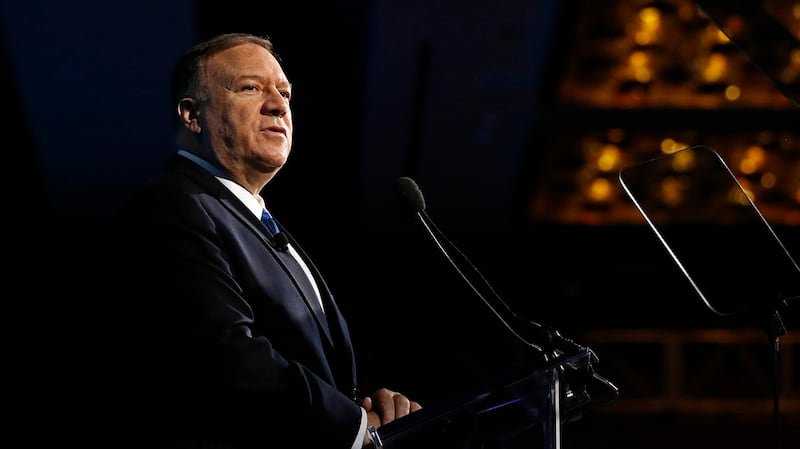 美国国务卿蓬佩奥22日在华府智库传统基金会总裁年度会议开幕式上致词批评,中国以胁迫及贪腐治国。(美联社)