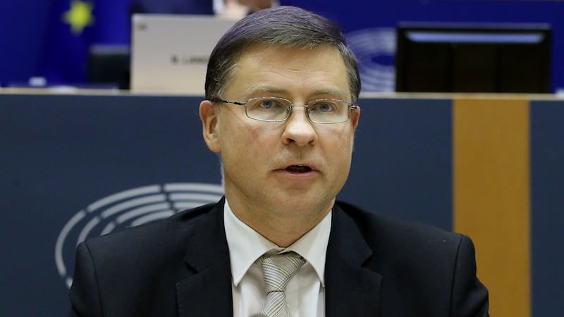 新任的贸易执委杜姆布罗夫斯基斯(Valdis Dombrovskis)2日在任命听证会上已表示,欧盟在投资层面与台湾密切对话,展现与台湾连结地决心。(AFP)