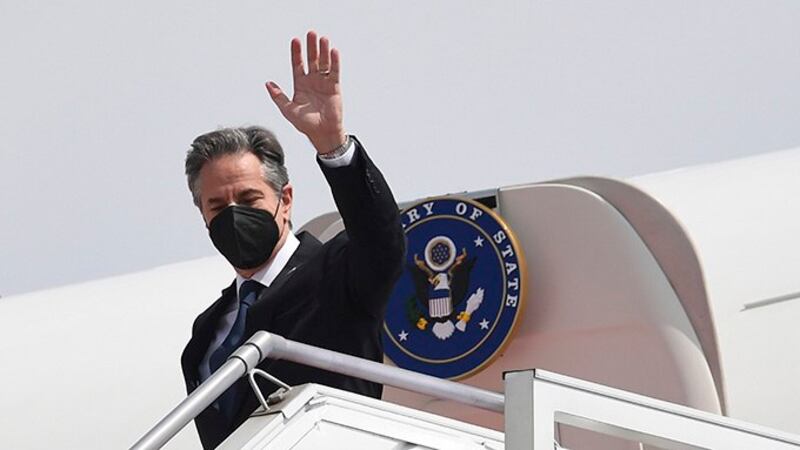 前往东南亚访问的美国国务卿布林肯2921年12月13日抵达印尼首都雅加达(Pool Photo via AP)