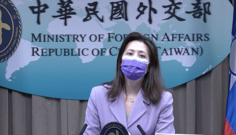 台湾外交部发言人欧江安。(外交部线上记者会视频截图)