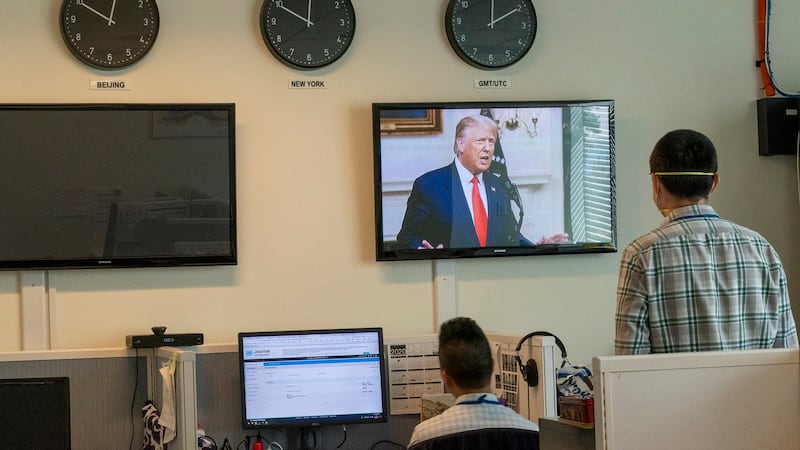 2020年9月22日,美国总统特朗普在联合国大会上发表视频演讲。(美联社)