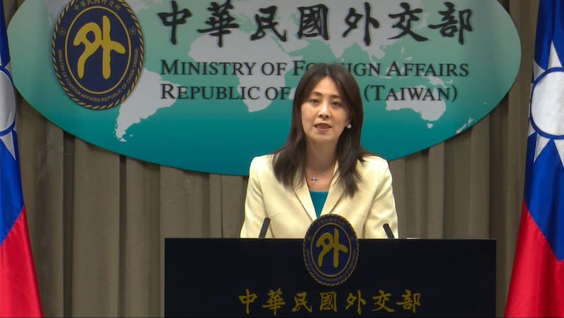 台湾外交部发言人欧江安6日线上记者会,感谢美国联合欧盟等盟友持立陶宛和台湾进一步扩大关系。(台湾外交部提供)