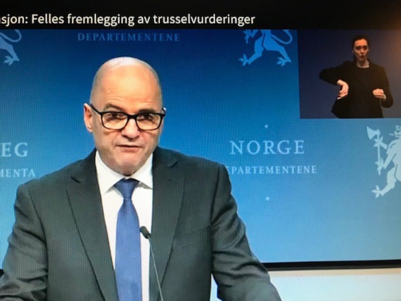 挪威国防部长埃诺克森(Odd Roger Enoksen)表示,俄罗斯和中国正试图改变国际安全架构。(蔡凌拍自网络)