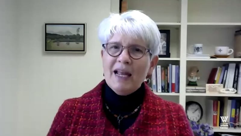 美国戴维森学院政治学教授任雪丽(Shelly Rigger)。(视频截图/Wilson Center)