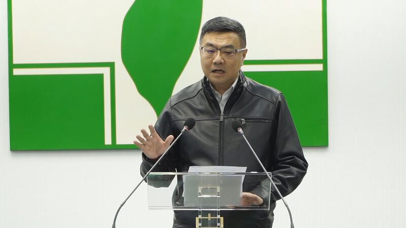 民进党主席卓荣泰批评中国政府以一己意识型态造成全球人民生命安全受威胁。(记者李宗翰摄)